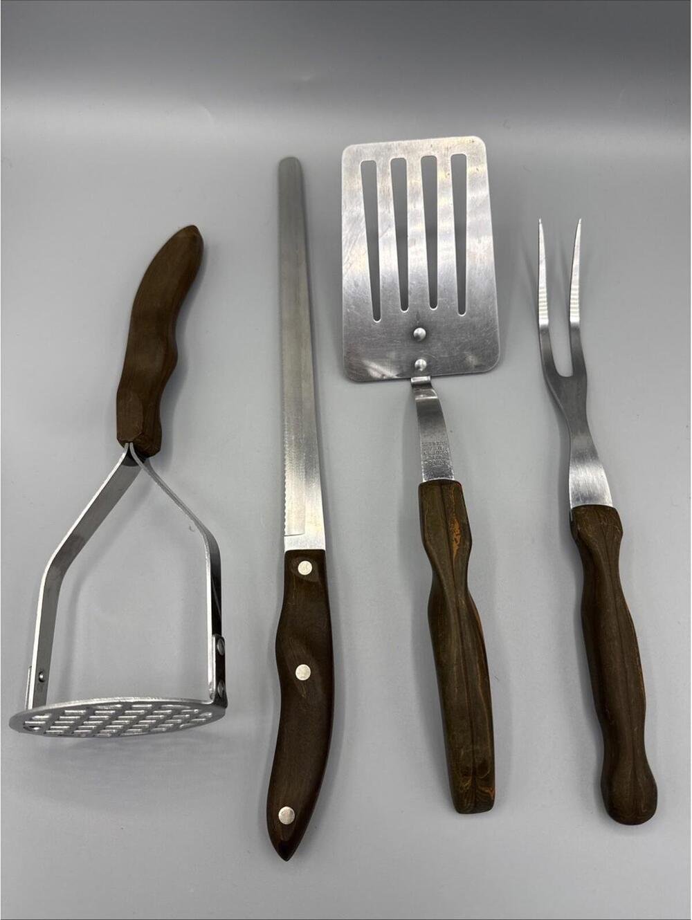 5 Piece Cutco Vintage Utensil Set Brown Swirl Handle Bread Knife 14 15 16 1024